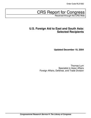 U.S. Foreign Aid to East and South Asia: Selected Recipients