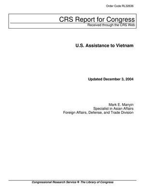 Primary view of object titled 'U.S. Assistance to Vietnam'.
