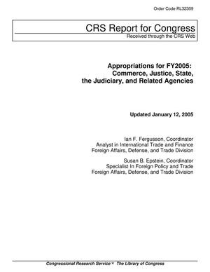 Primary view of object titled 'Appropriations for FY2005: Commerce, Justice, State, the Judiciary, and Related Agencies'.