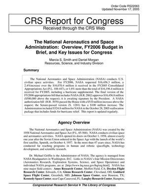 The National Aeronautics and Space Administration: Overview, FY2006 Budget in Brief, and Key Issues for Congress