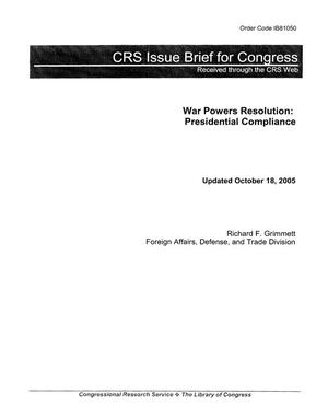 War Powers Resolution: Presidential Compliance