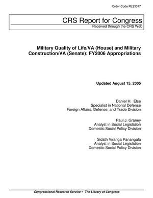 Military Quality of Life/VA (House) and Military Construction/VA (Senate): FY2006 Appropriations
