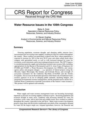 Water Resources Issues in the 109th Congress