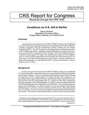 Conditions on U.S. Aid to Serbia