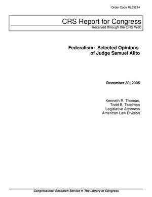 Federalism: Selected Opinions of Judge Samuel Alito