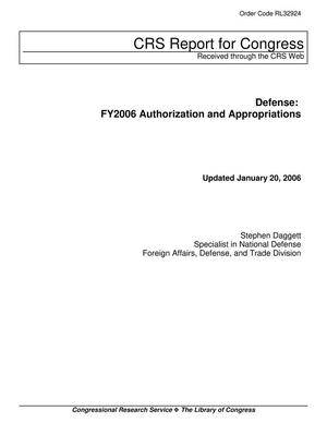 Primary view of object titled 'Defense: FY2006 Authorization and Appropriations'.