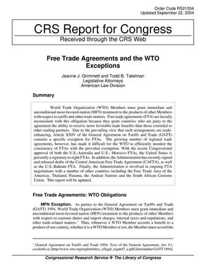 Free Trade Agreements and the WTO Exceptions