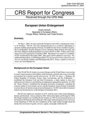 Primary view of object titled 'European Union Enlargement'.
