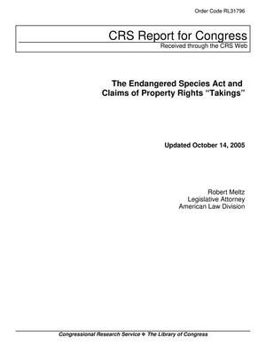Primary view of object titled 'The Endangered Species Act and Claims of Property Rights "Takings"'.