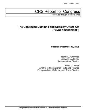 The Continued Dumping and Subsidy Offset Act ("Byrd Amendment")