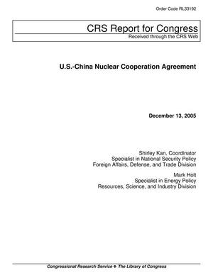 Primary view of object titled 'U.S.-China Nuclear Cooperation Agreement'.