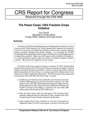 The Peace Corps: USA Freedom Corps Initiative