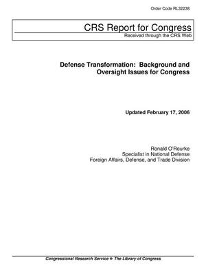 Defense Transformation: Background and Oversight Issues for Congress