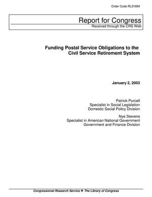 Funding Postal Service Obligations to the Civil Service Retirement System