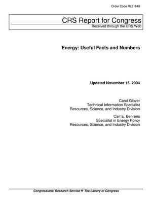 Energy: Useful Facts and Numbers