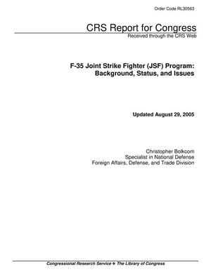 F-35 Joint Strike Fighter (JSF) Program: Background, Status, and Issues
