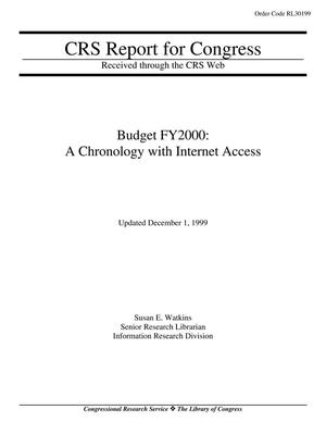 Primary view of object titled 'Budget FY2000: A Chronology with Internet Access'.