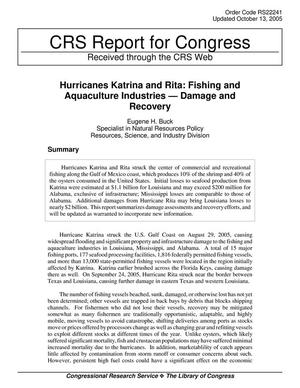 Hurricanes Katrina and Rita: Fishing and Aquaculture Industries - Damage and Recovery