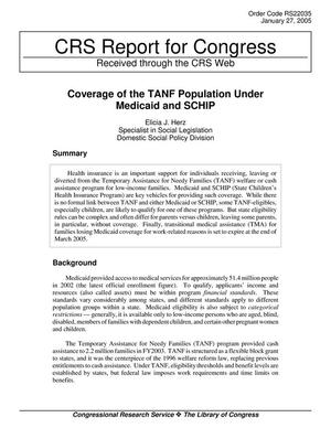 Coverage of the TANF Population Under Medicaid and SCHIP