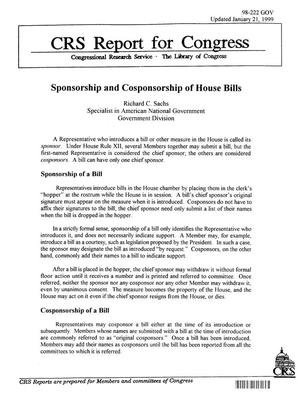 Sponsorship and Cosponsorship of House Bills