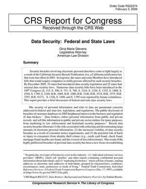 Data Security: Federal and State Laws