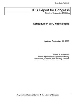 Agriculture in WTO Negotiations
