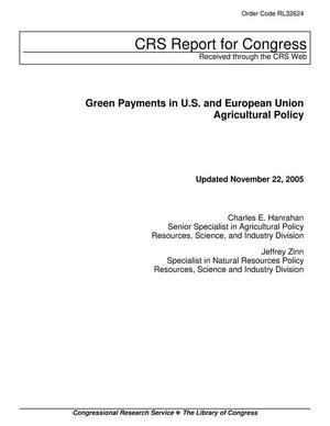 Green Payments in U.S. and European Union Agricultural Policy