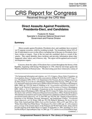 Direct Assaults Against Presidents, Presidents-Elect, and Candidates