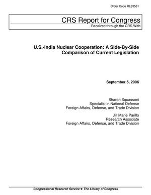 U.S.-India Nuclear Cooperation: A Side-by-Side Comparison of Current Legislation