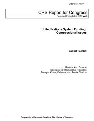 United Nations System Funding: Congressional Issues