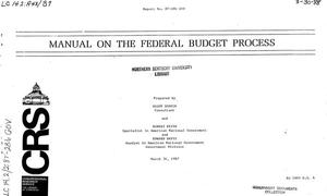 Manual on the Federal Budget Process