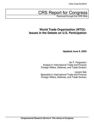 World Trade Organization (WTO): Issues in the Debate on U.S. Participation