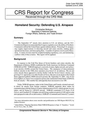 Homeland Security: Defending U.S. Airspace