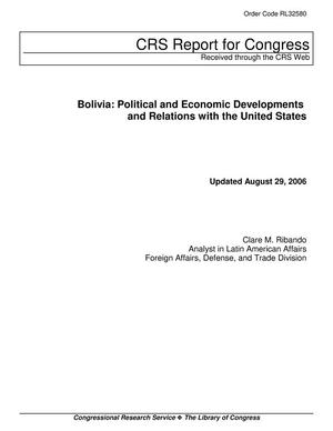 Bolivia: Political and Economic Developments and Relations with the United States