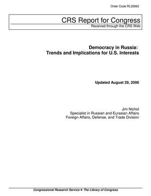 Primary view of object titled 'Democracy in Russia: Trends and Implications for U.S. Interests'.