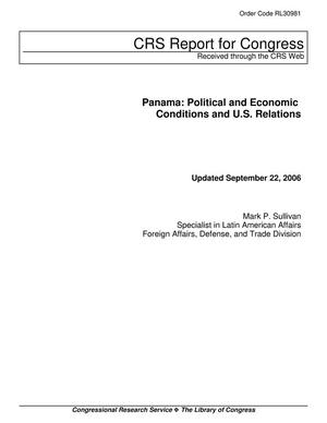 Panama: Political and Economic Conditions and U.S. Relations