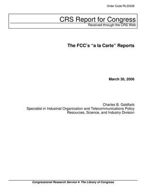 The FCC's "a la Carte" Reports