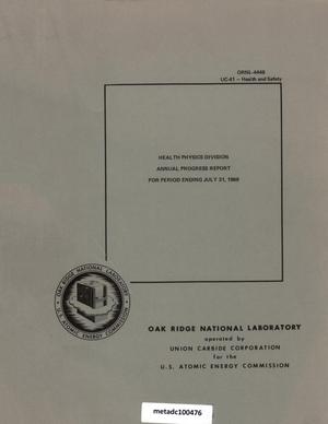 Primary view of object titled 'Health Physics Division Annual Progress Report, July 31, 1969'.