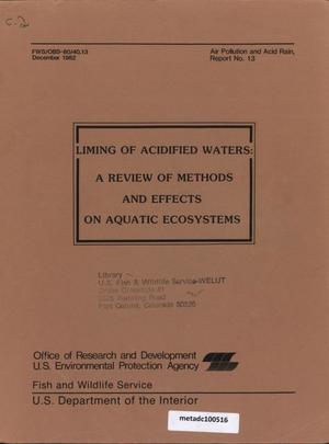 Liming of Acidified Waters: A Review of Methods and Effects on Aquatic Ecosystems