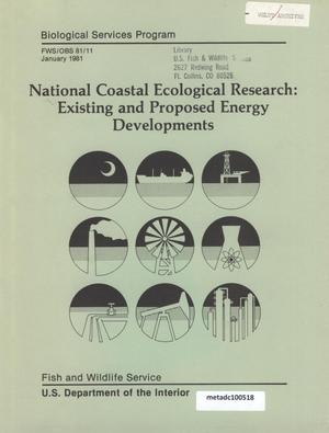 National Coastal Ecological Research : Existing and Proposed Energy Developments