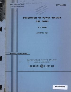 Dissolution of Power Reactor Fuel Cores