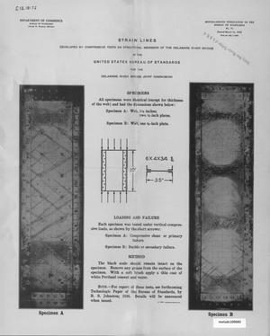 Primary view of object titled 'Strain Lines Developed by Compressive Tests on Structural Members of the Delaware River Bridge at the United States Bureau of Standards for the Delaware River Bridge Joint Commission'.