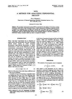 A Method for Analyzing Exponential Decays