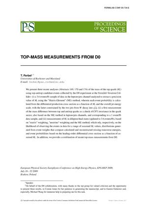 Top-mass measurements from D0