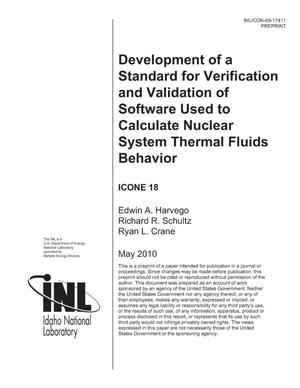 Development of a Standard for Verification and Validation of Software Used to Calculate Nuclear System Thermal Fluids Behavior
