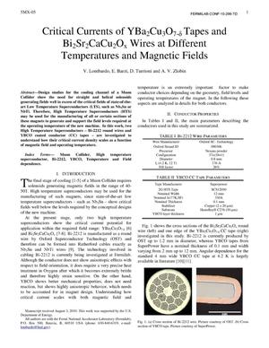 Critical Currents of YBCO Tapes and Bi-2212 Wires at Different Temperatures and Magnetic Fields