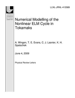 Numerical Modelling of the Nonlinear ELM Cycle in Tokamaks