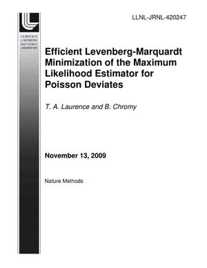 Efficient Levenberg-Marquardt minimization of the maximum likelihood estimator for Poisson deviates