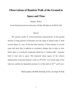 Observations of Random Walk of the Ground In Space and Time