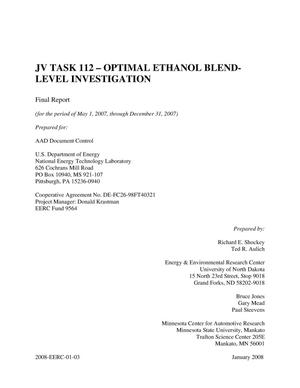 JV Task 112-Optimal Ethanol Blend-Level Investigation